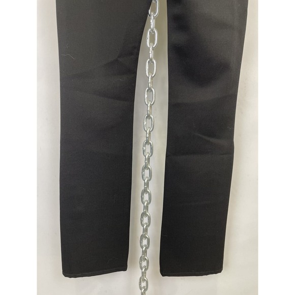 Paco Rabanne Black Wool O Ring Zipper Straight Leg Pants - Picture 9 of 11